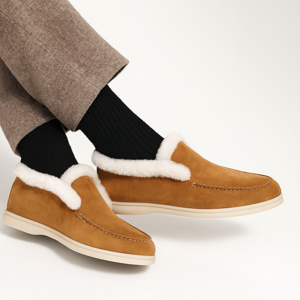 Bottines à enfiler pour femmes en daim doublées de polaire