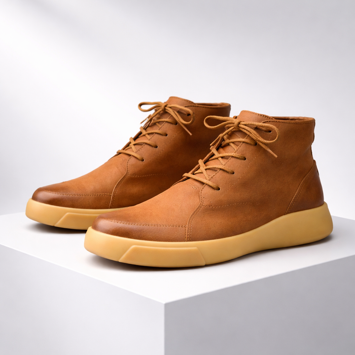 Men's Leather Lace-Up Casual Chukka Boots