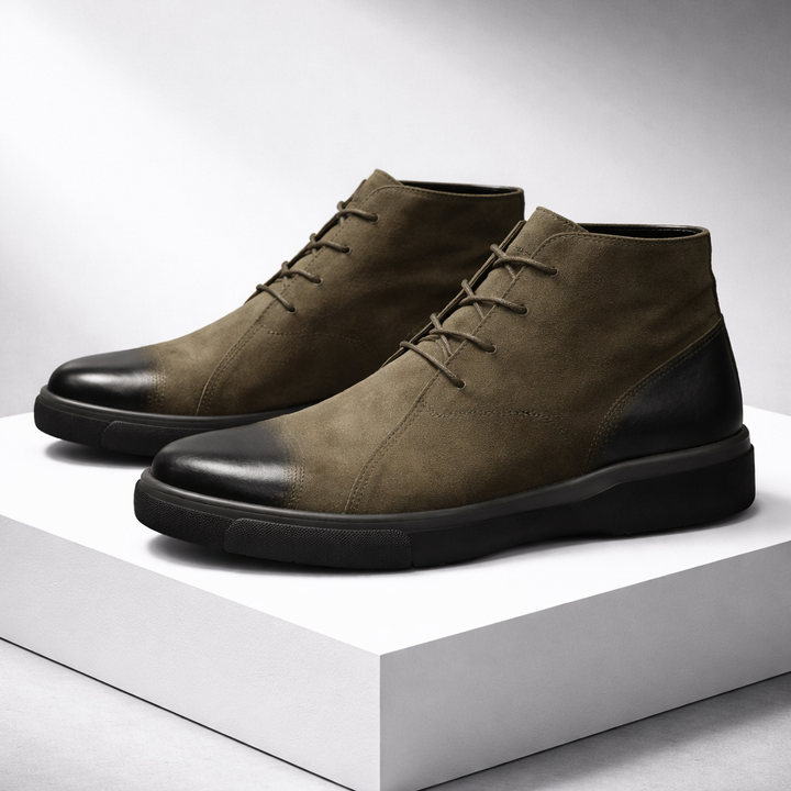 Men's Leather Lace-Up Casual Chukka Boots