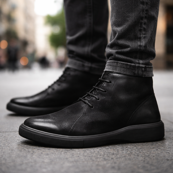 Men's Leather Lace-Up Casual Chukka Boots