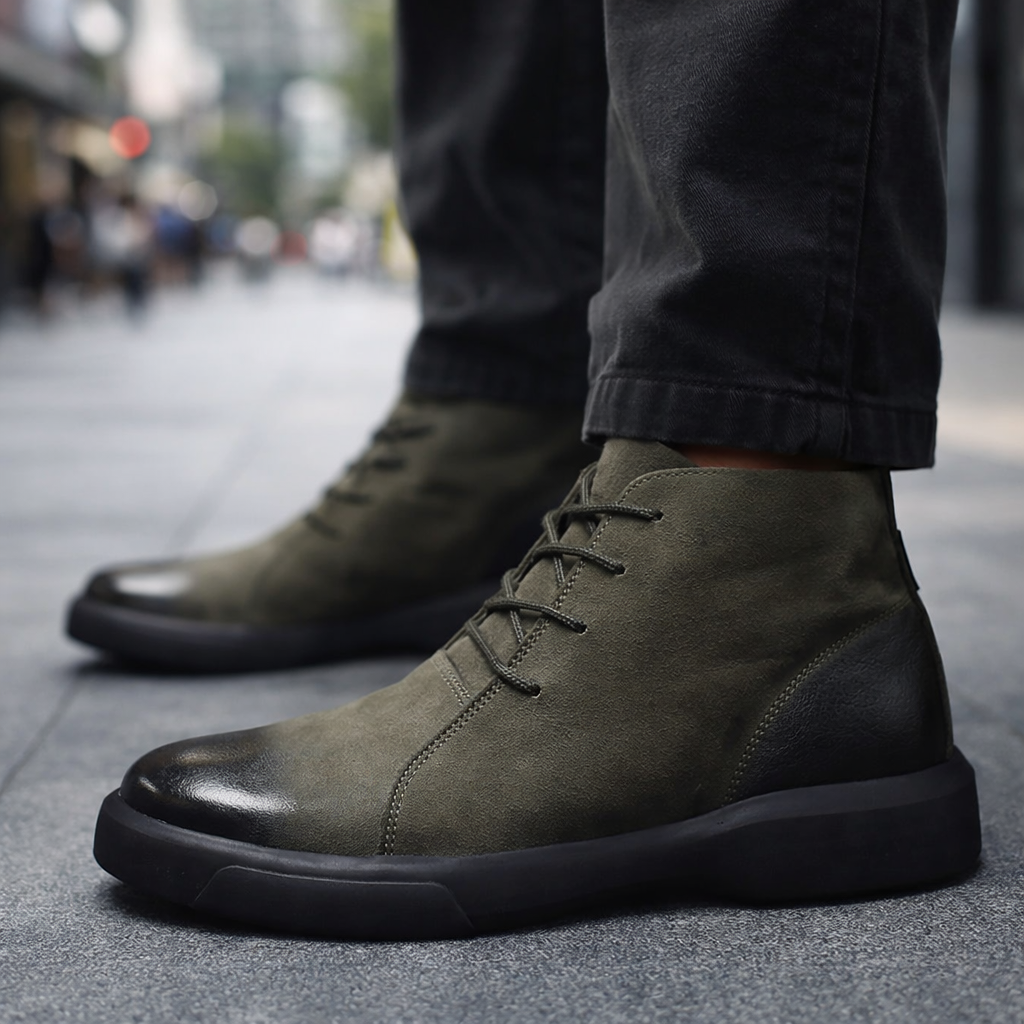 Men's Leather Lace-Up Casual Chukka Boots