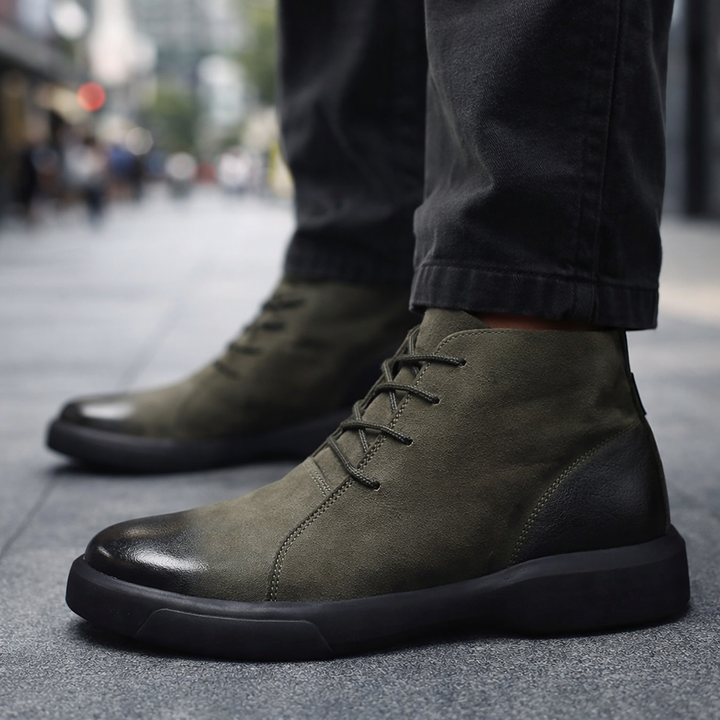 Men's Leather Lace-Up Casual Chukka Boots