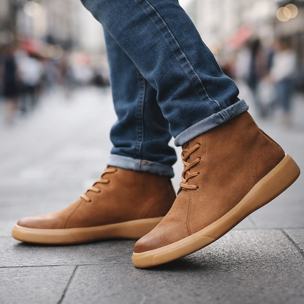 Men's Leather Lace-Up Casual Chukka Boots
