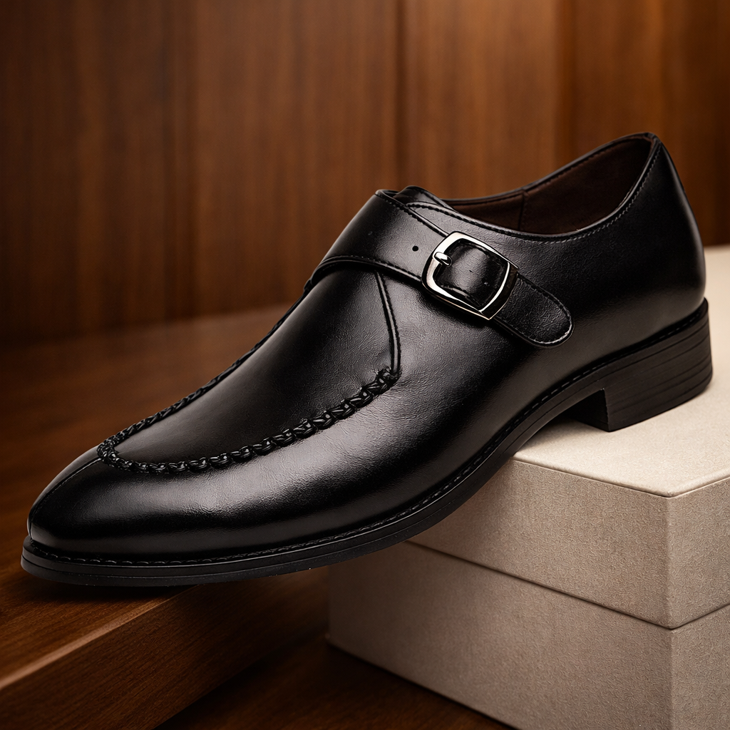 Men's Leather Single Monk Shoes