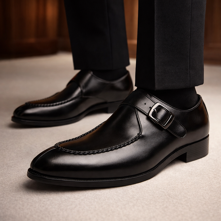 Men's Leather Single Monk Shoes