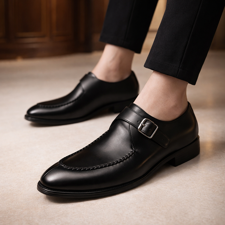 Men's Leather Single Monk Shoes