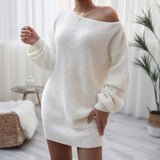 Women's Long Sleeve Knit Mini Sweater Dress