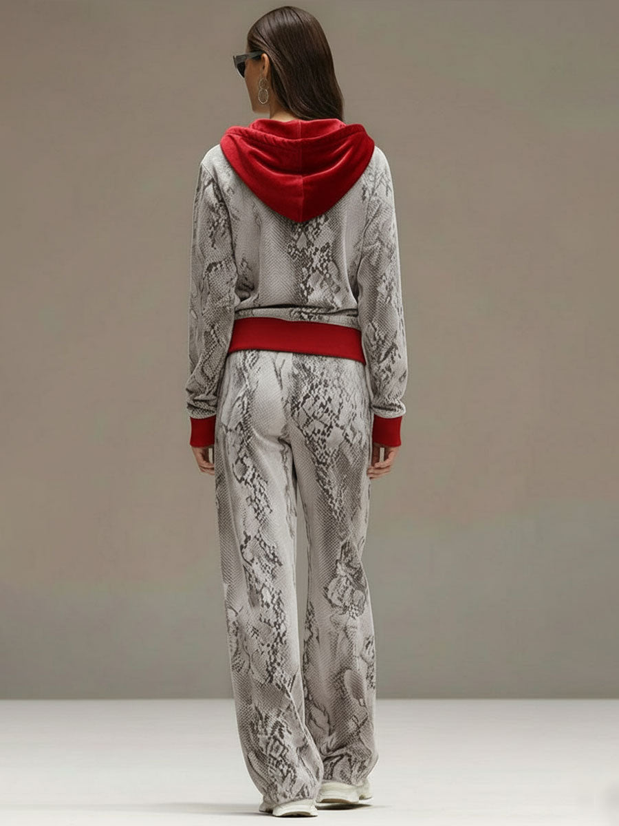 Women’s Velvet Hooded Jogger Set
