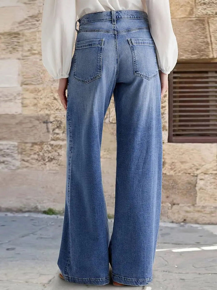 Women's Wide Leg High Waisted Denim Jeans