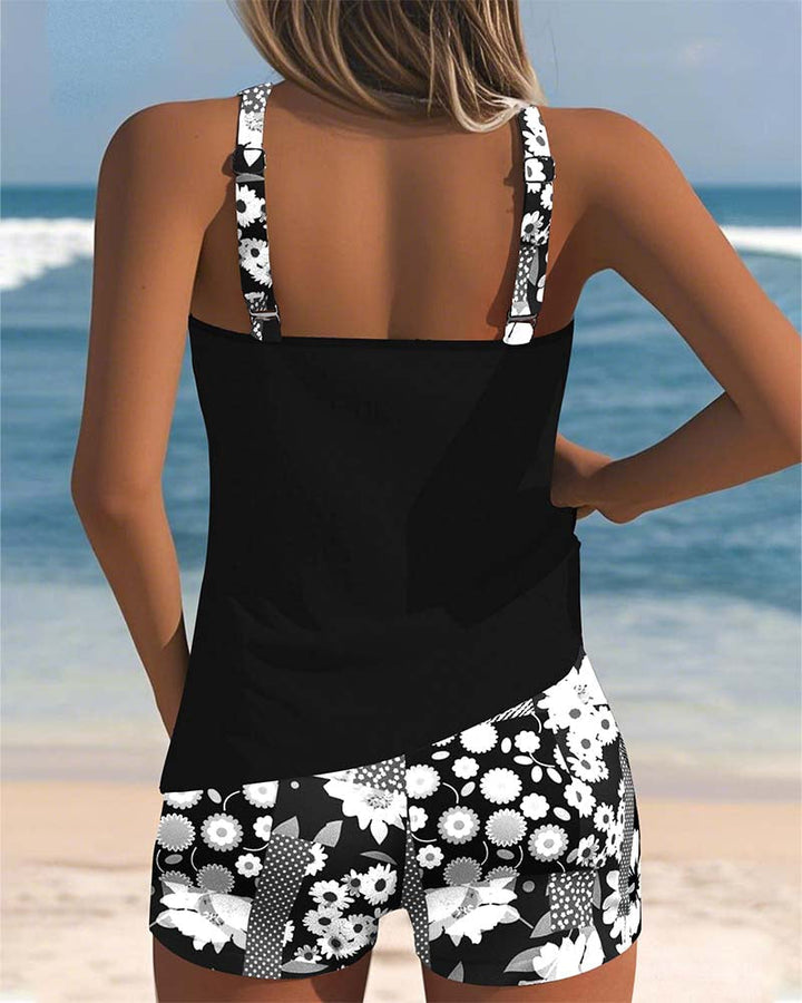 Women’s Knit Floral Sleeveless Tank & Shorts Set