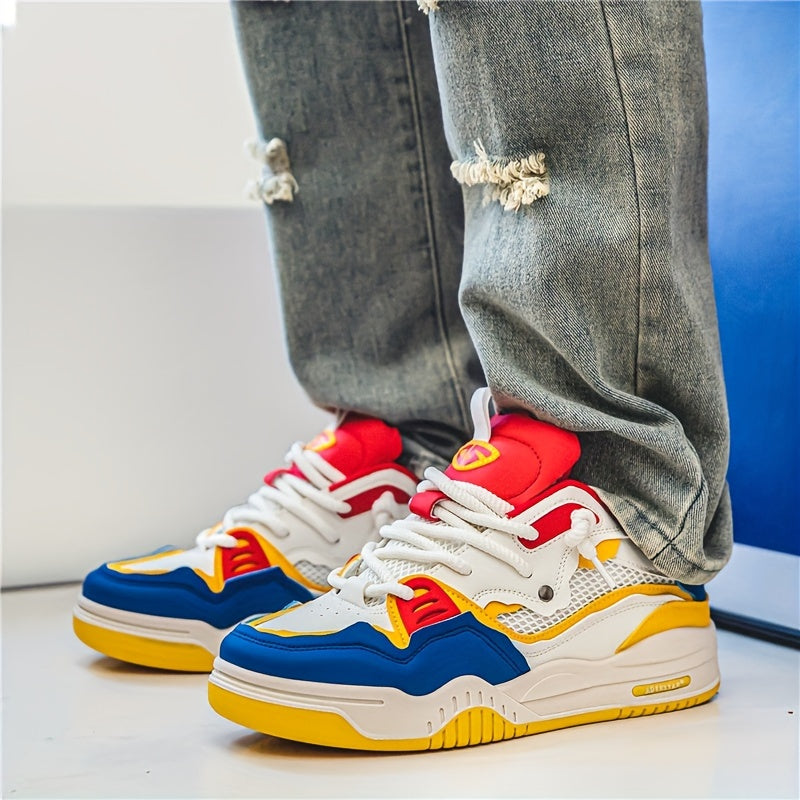 Men's Leather Skate Shoes Chunky Low Top Trainers