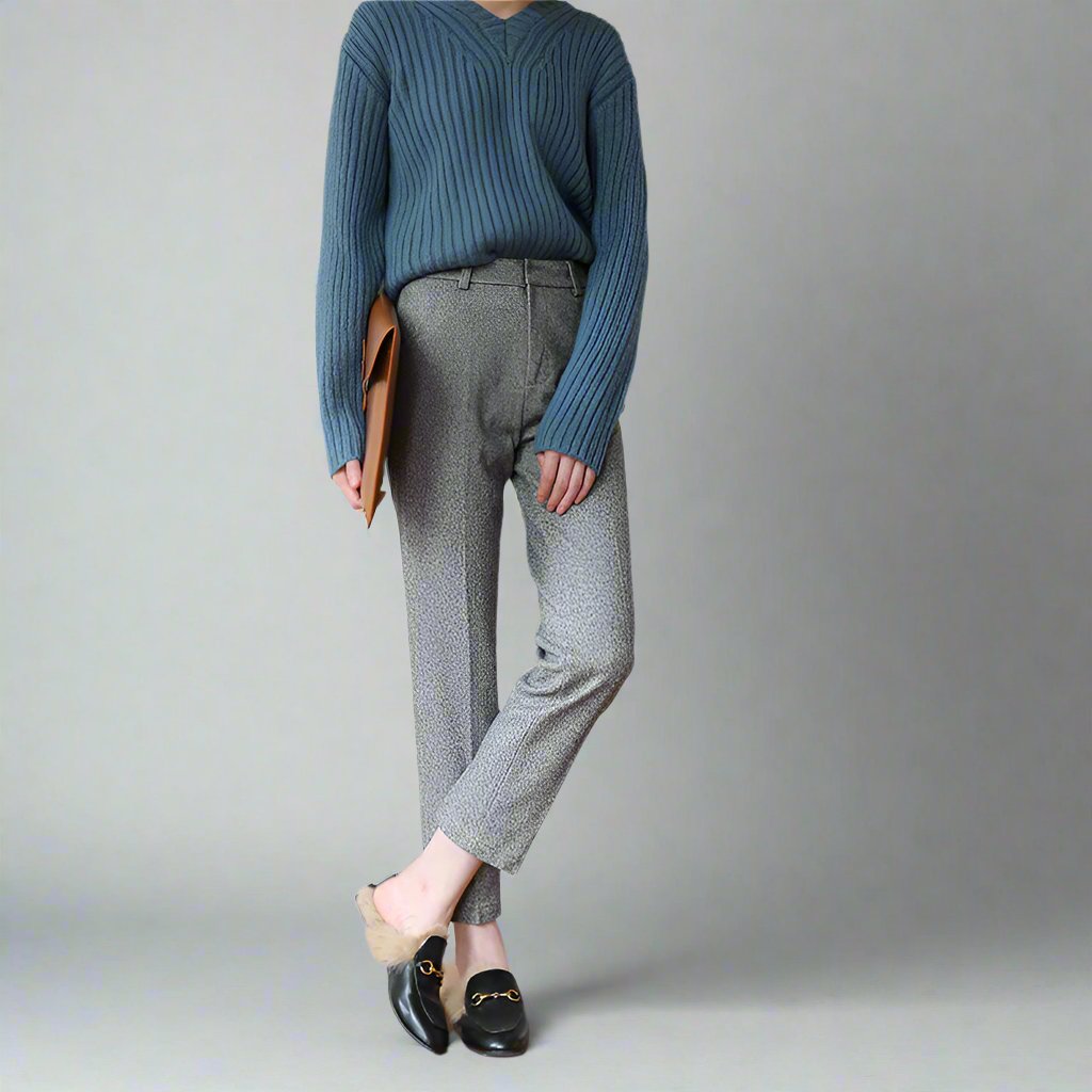 Women's Sweater Merino Wool Knit Fair Isle Crewneck Pullover