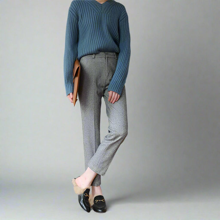 Women's Sweater Merino Wool Knit Fair Isle Crewneck Pullover