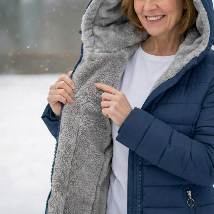 Women’s Hooded Fleece-Lined Padded Puffer Jacket