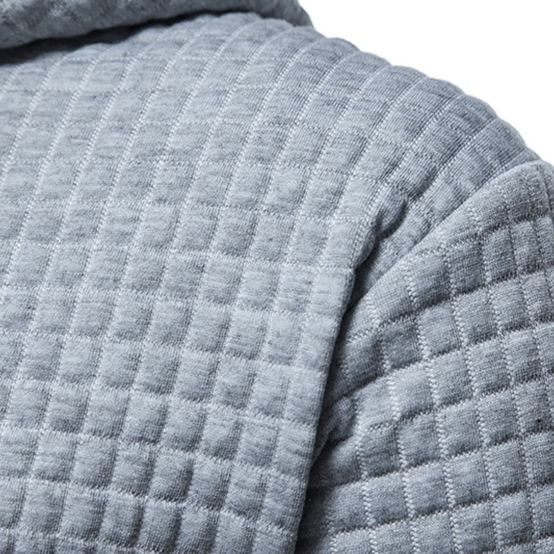 Men's Fleece Hoodie Waffle Knit Pullover Sweatshirt