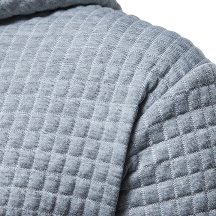 Men's Fleece Hoodie Waffle Knit Pullover Sweatshirt