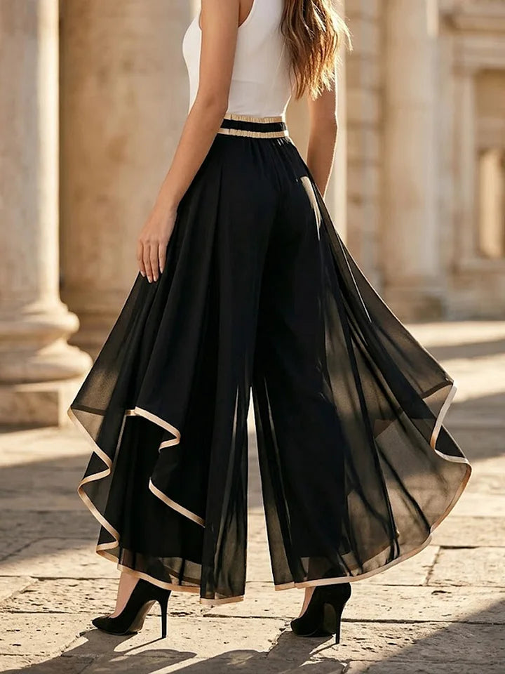 Women's Chiffon Wide Leg Trousers Palazzo Pants