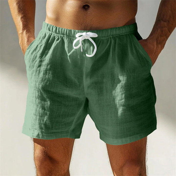 Men's Cotton Linen Drawstring Summer Shorts