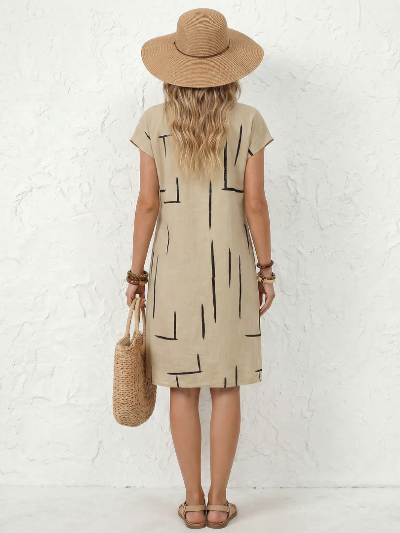Women's Linen Shift Dress Casual Tunic