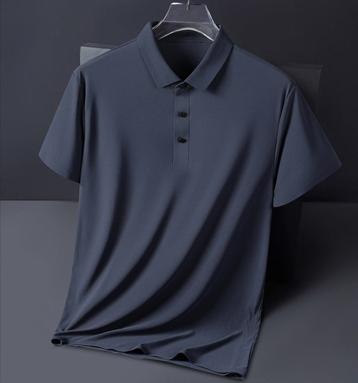 Men's Linen Blend Knit Polo Shirt Premium Short Sleeve Top
