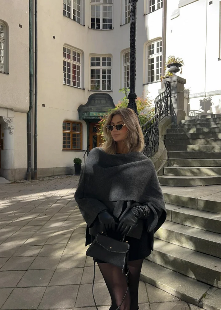 Women's Wool Mix Scarf Jacket Sweater