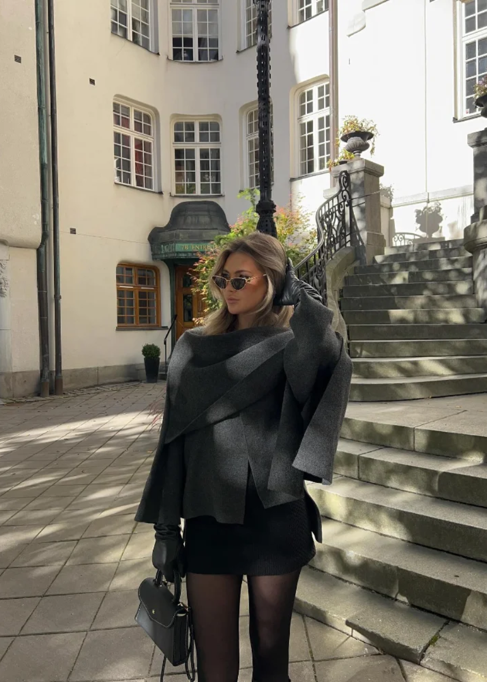 Women's Wool Mix Scarf Jacket Sweater