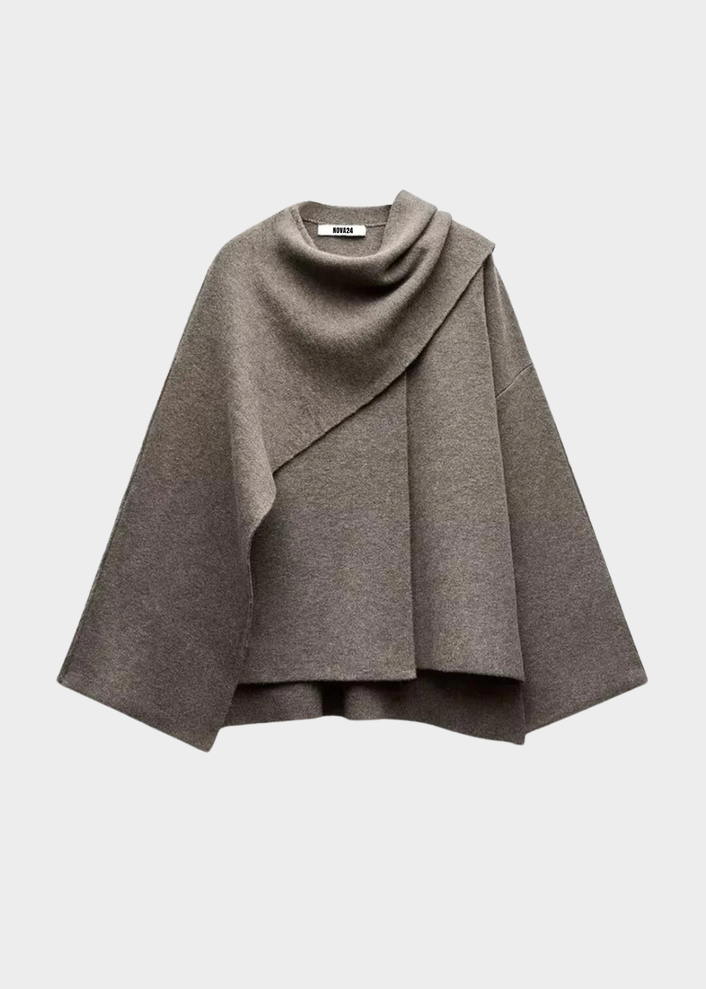 Women's Wool Mix Scarf Jacket Sweater