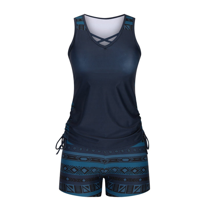 Women's Nylon Tankini Swimsuit Swimwear Set Tank Top with Board Shorts'