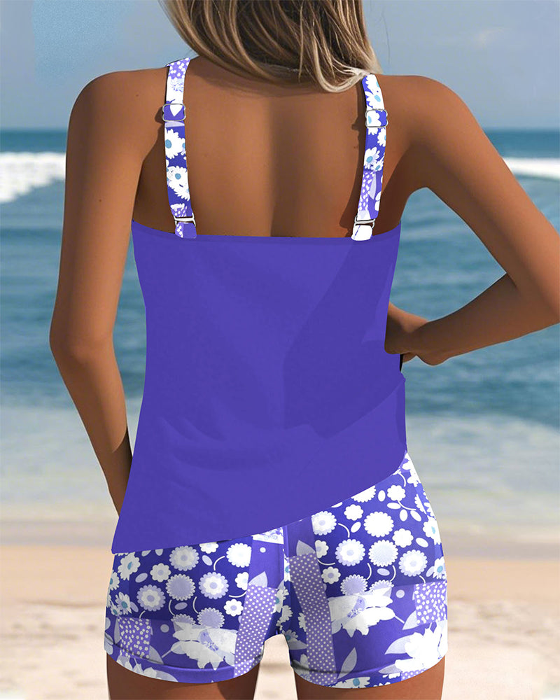 Women’s Knit Floral Sleeveless Tank & Shorts Set