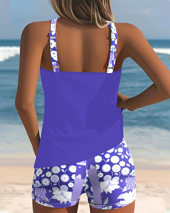 Women’s Knit Floral Sleeveless Tank & Shorts Set