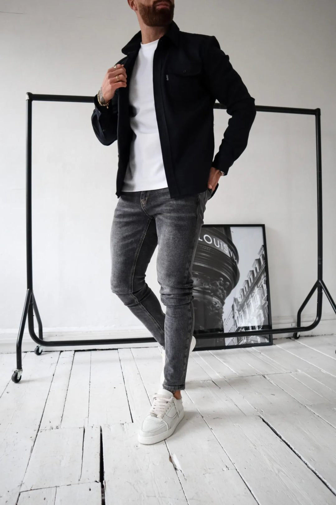 Men's Wool Blend Overshirt Heavyweight Flannel Jacket