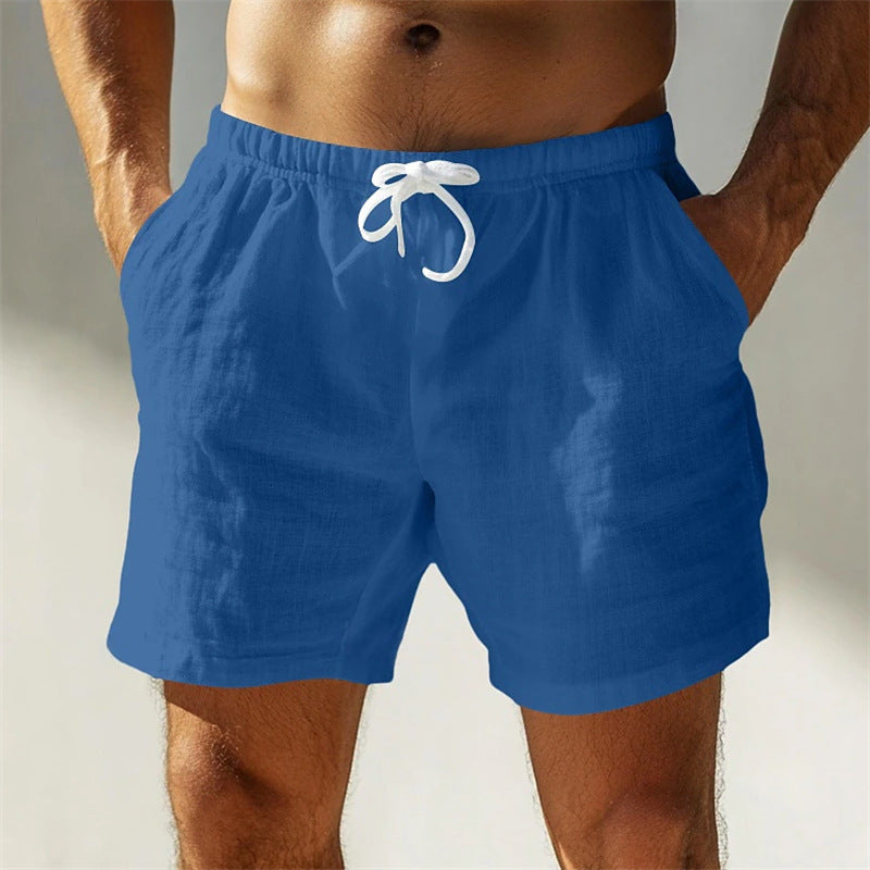 Men's Cotton Linen Drawstring Summer Shorts