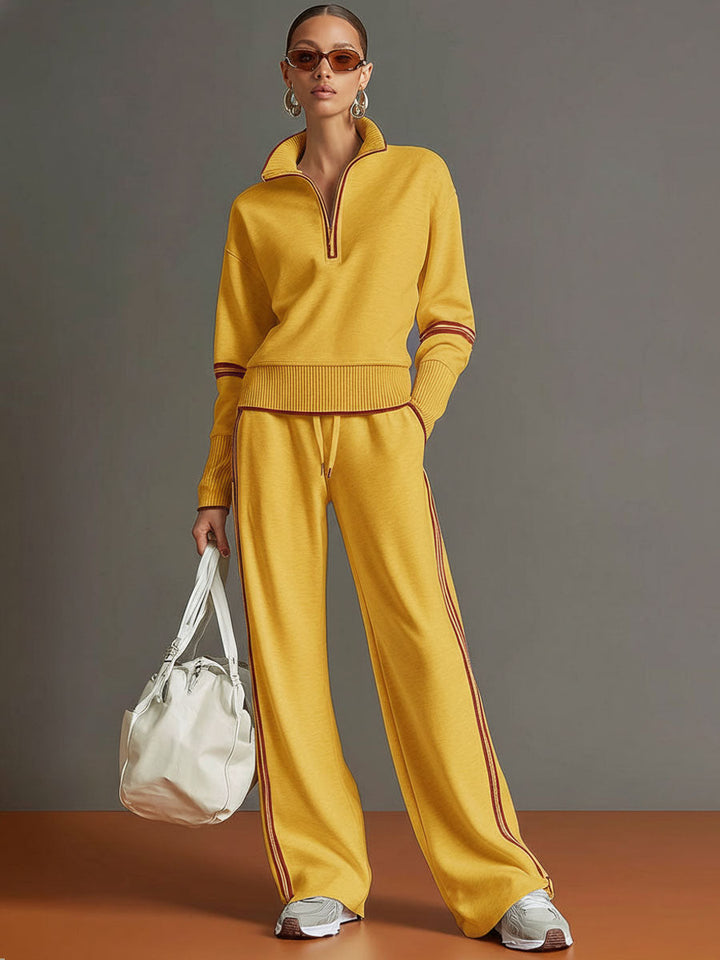 Women's Knit Two-Piece Wide Leg Lounge Set