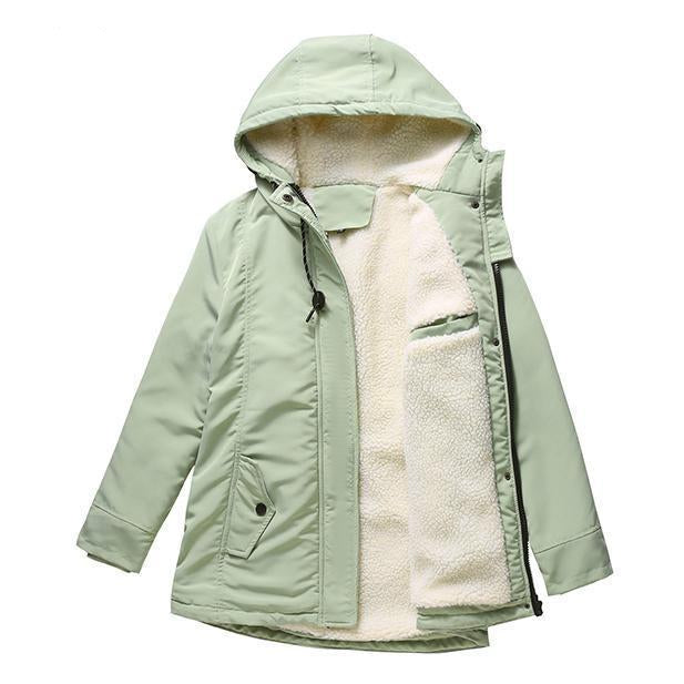 Women's Fleece Hooded Jacket Outdoor Waterproof Coat