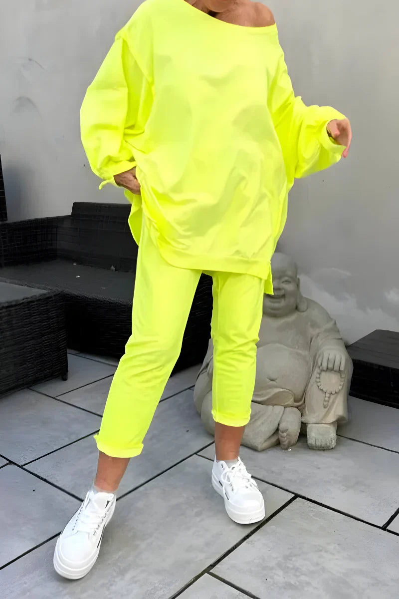 Women's Fleece Oversized Sweatshirt and Joggers 2 Piece Lounge Set