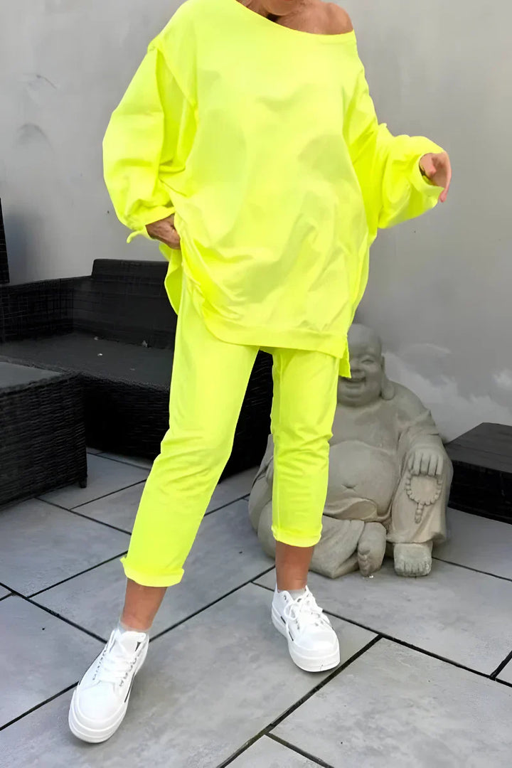 Women's Fleece Oversized Sweatshirt and Joggers 2 Piece Lounge Set