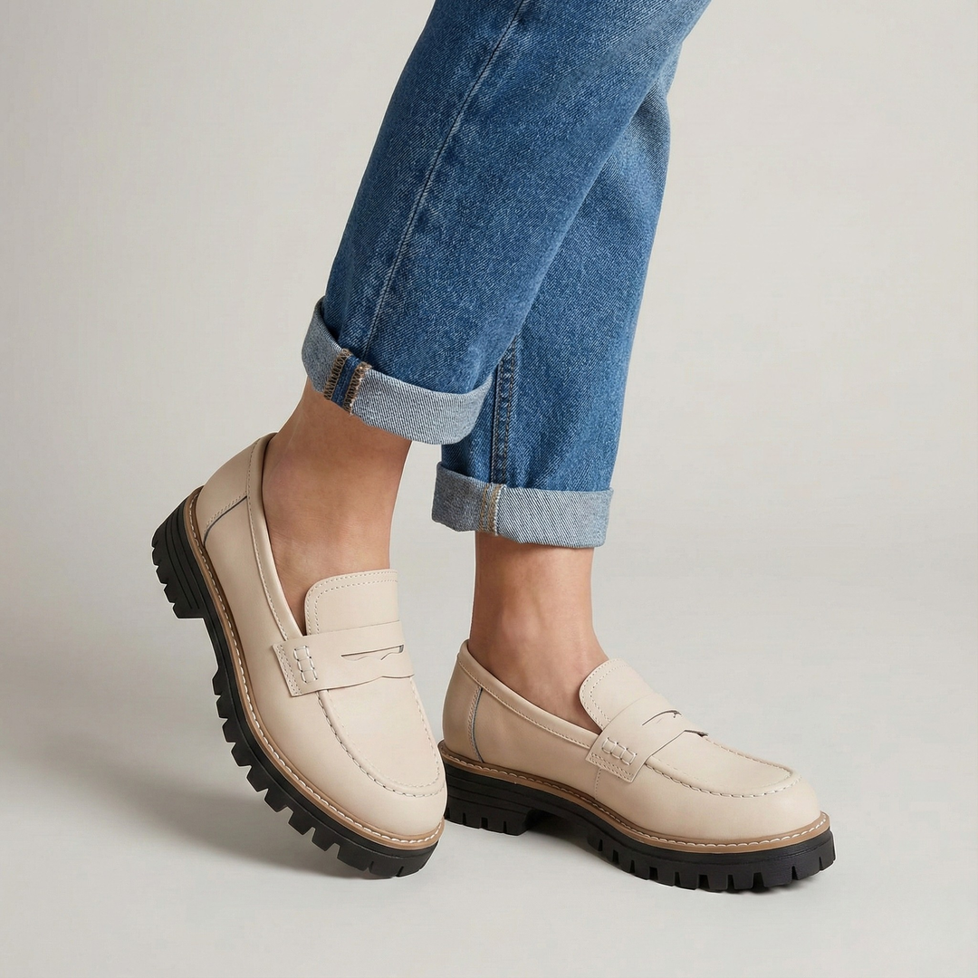 Loafers Women's Suede Leather Platform Slip On Shoes