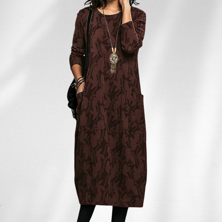 Women's Long Sleeve Knit Midi Casual Dress