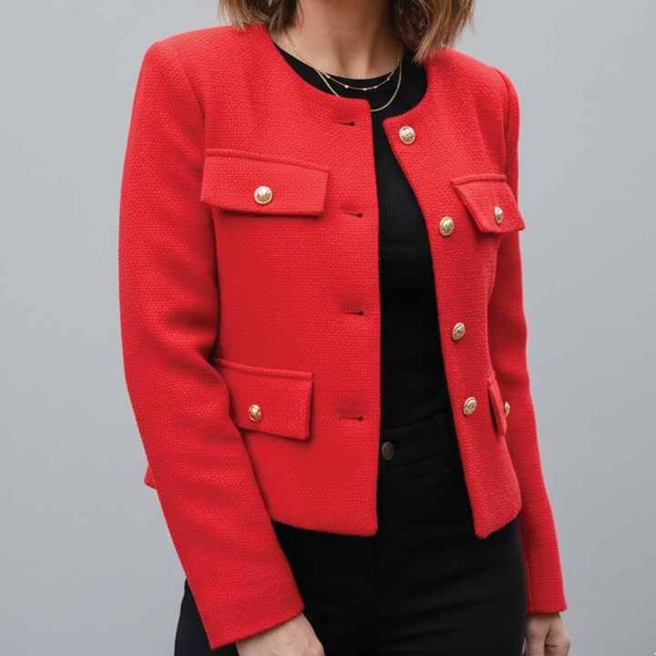 Women's Wool Cropped Jacket Blazer