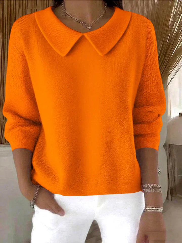 Women's Sweater Collared Knit Top