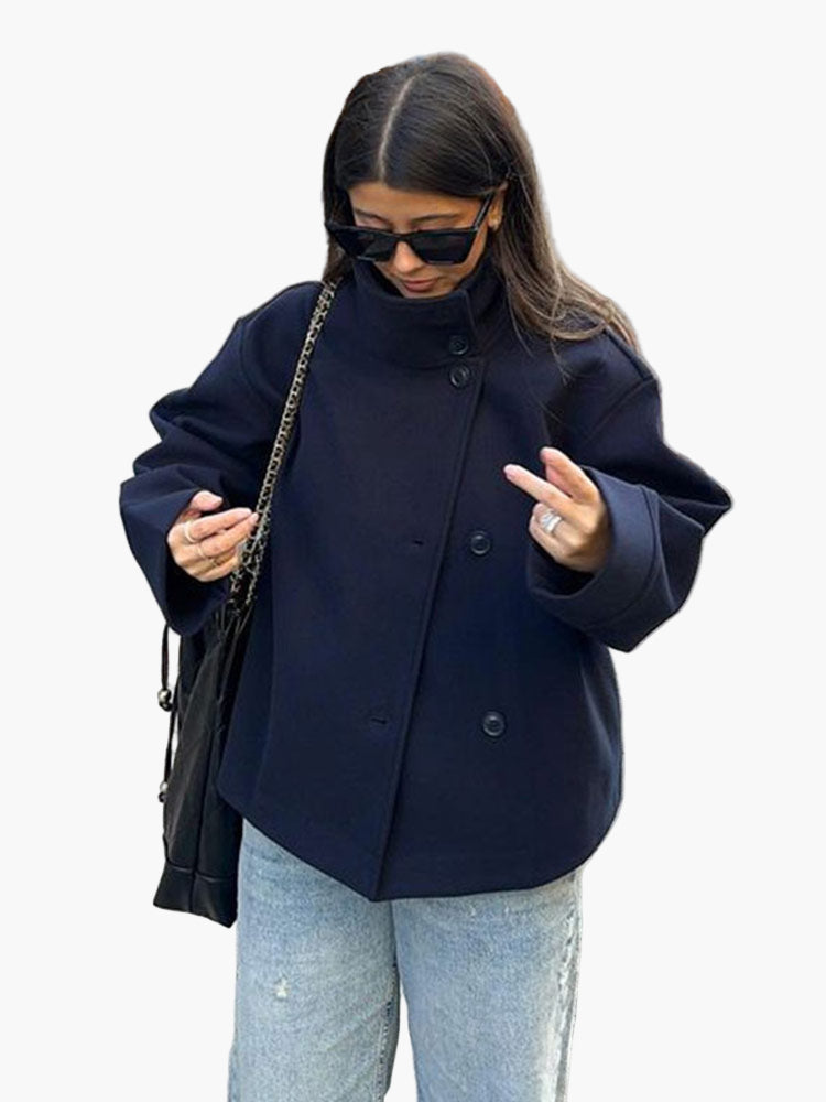 Women's Wool High Neck Jacket Outerwear