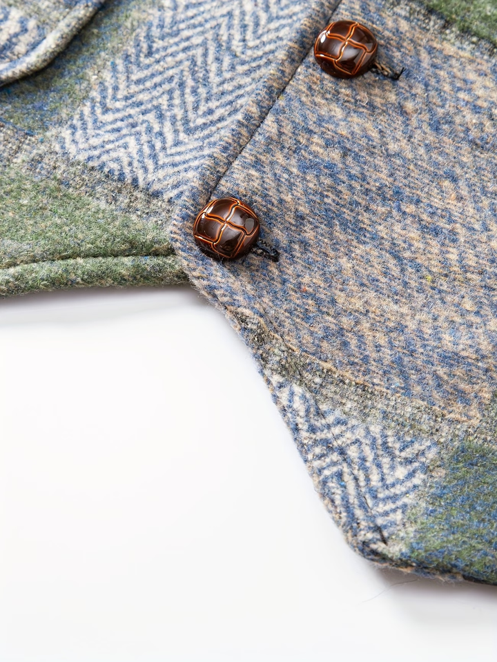 Men's Waistcoat Wool Tweed Suit Vest