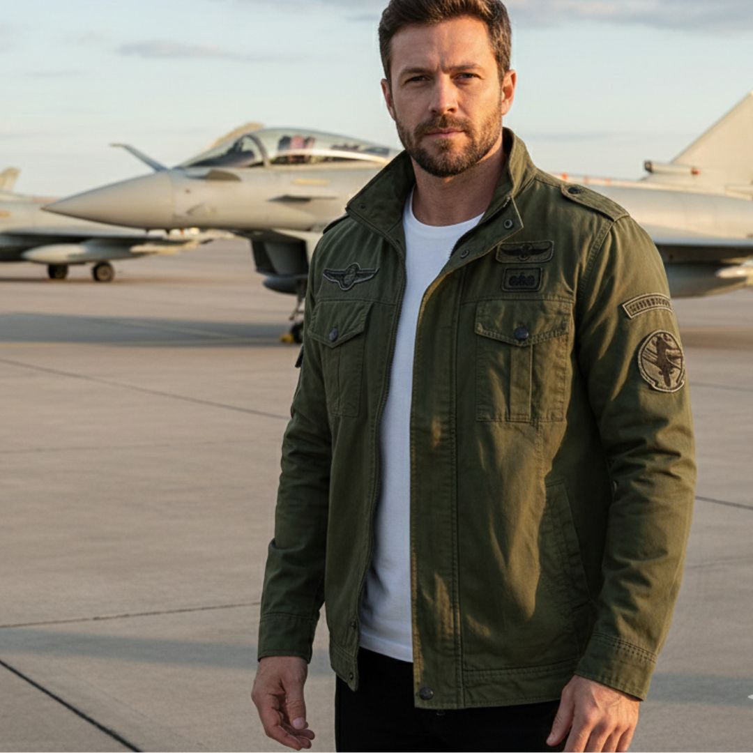 Men's Military Jacket Wool Tactical Bomber Cargo Outerwear
