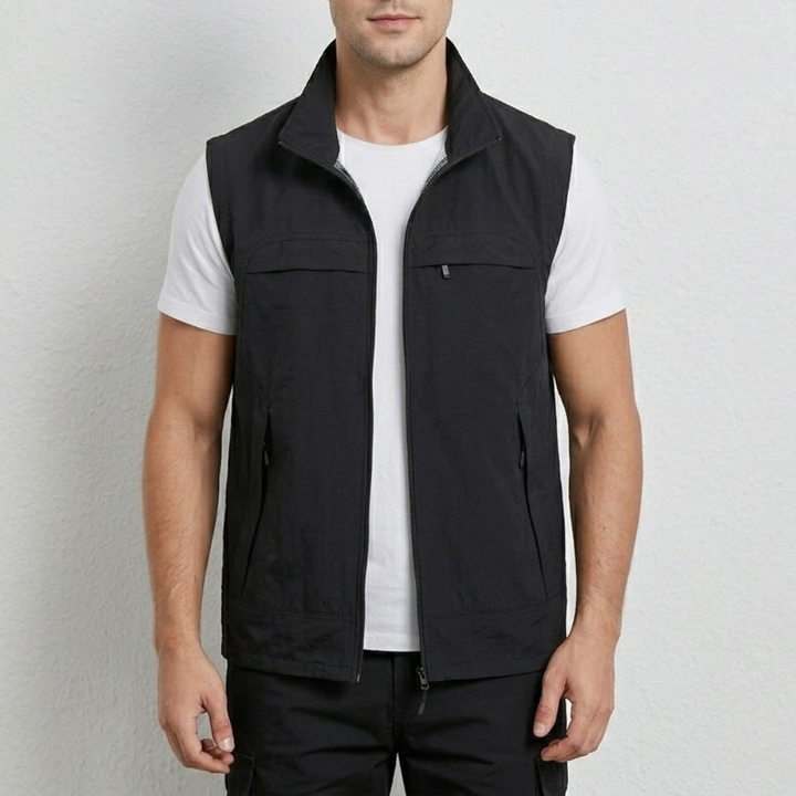 Men's Nylon Lightweight Utility Gilet Outdoor Hiking Waistcoat