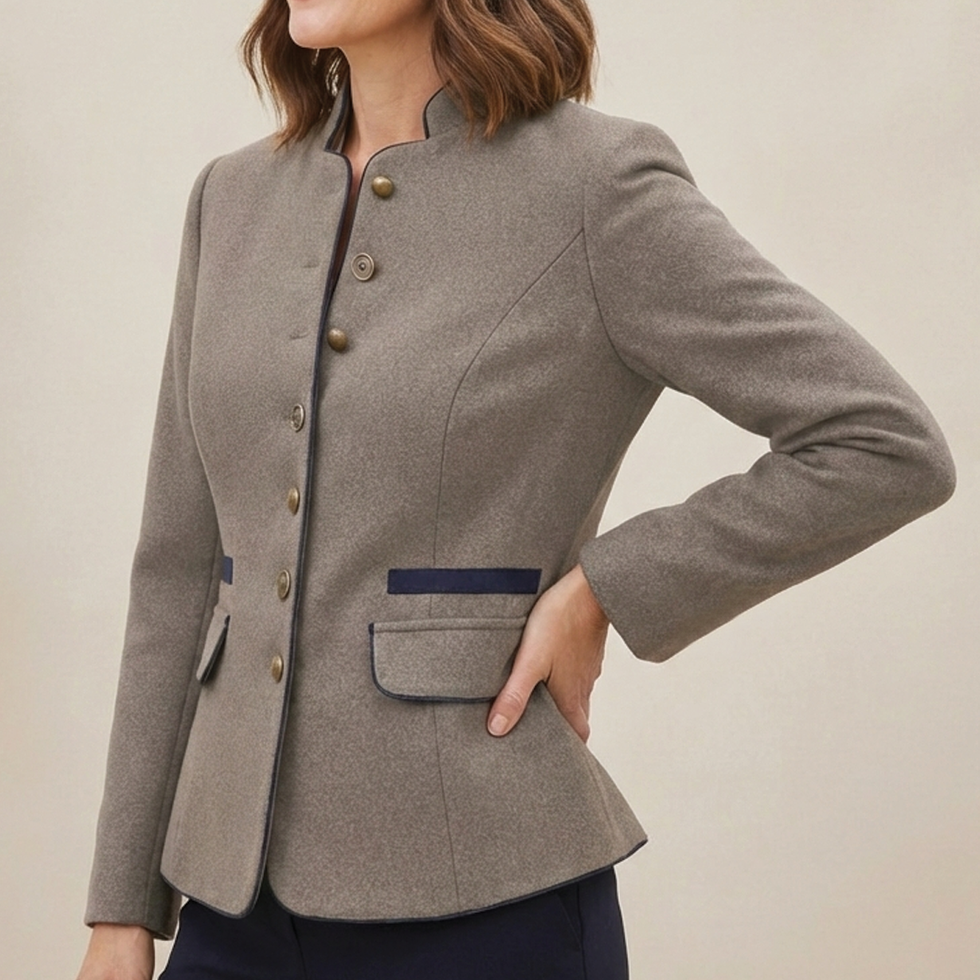 Womens Wool Blazer Fitted Jacket
