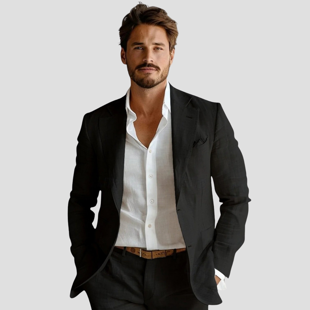 Men's Wool Mix Slim Fit Tailored Blazer Suit Jacket