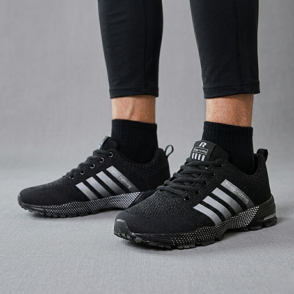 Men's Knit Mesh Breathable Running Shoes Athletic Gym Trainers Sneakers
