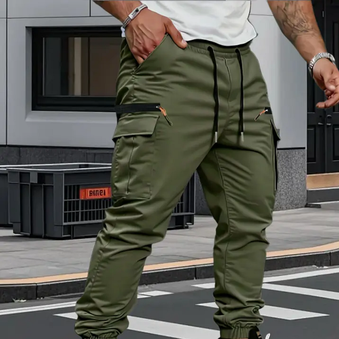 Men's Cargo Trousers Sport Casual Utility Joggers Pants