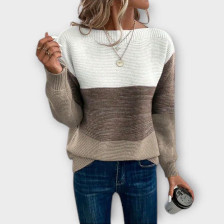 Women's Knit Sweater Long Sleeve Ribbed Pullover Tops