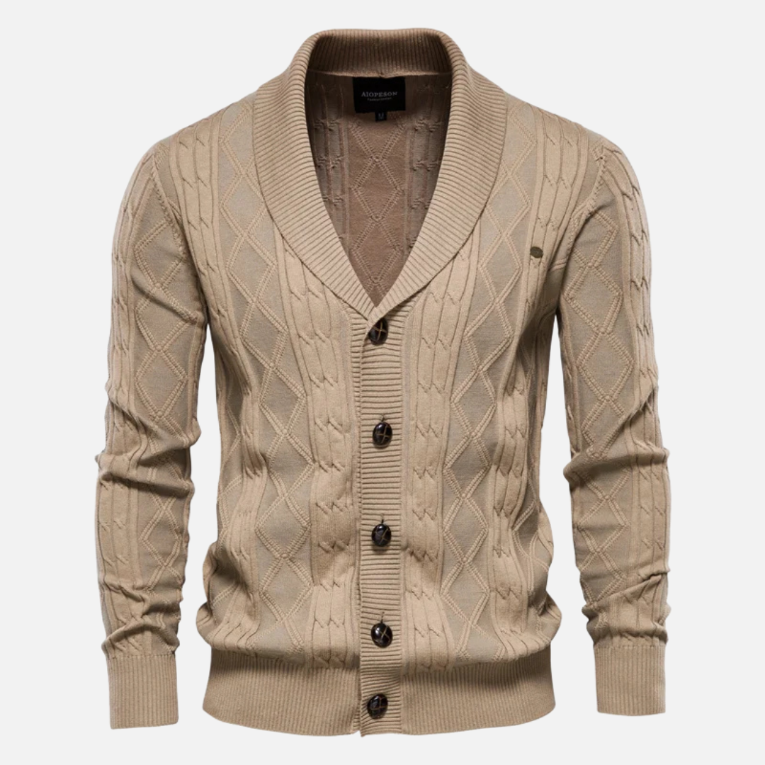 Men's Merino Wool Knit Cardigan Sweater